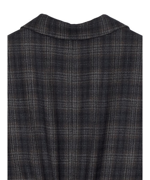 AmeriアメリCHECK SOUTIEN COLLAR COATロングチェック 定価約4.5万円AMERI CHECK SOUTIEN COLLAR COAT（soutiencollar