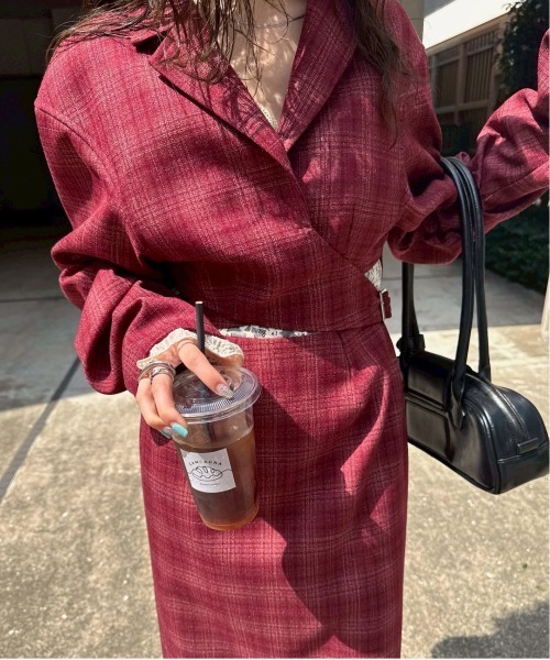 WAIST CROSS CHECK DRESS（ワンピース）｜Ameri（アメリ）の