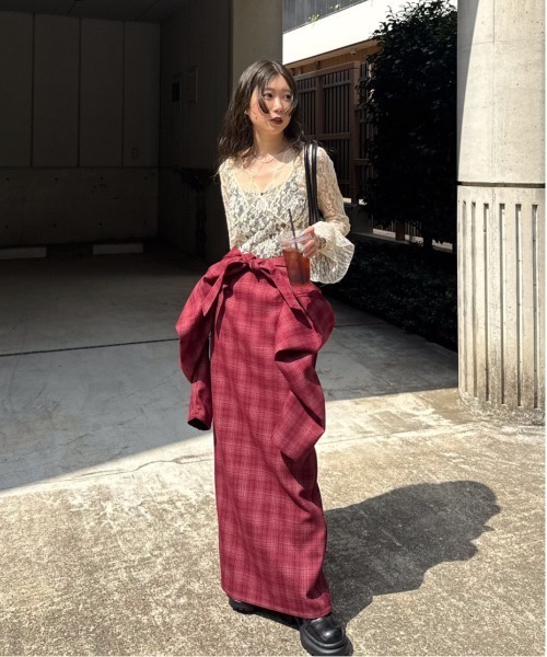 WAIST CROSS CHECK DRESS（ワンピース）｜Ameri（アメリ）の