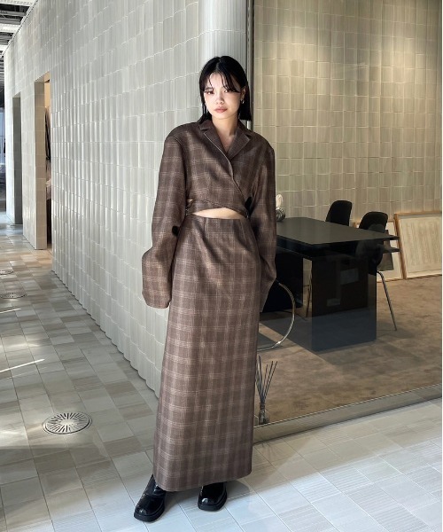 WAIST CROSS CHECK DRESS（ワンピース）｜Ameri（アメリ）の