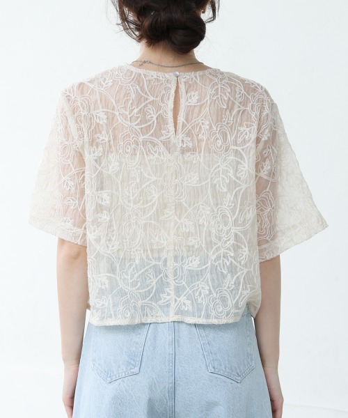 Bab(バブ)の「コード刺繍オーガンジーブラウス(シャツ/ブラウス・レディース・ホワイト系その他/ブラック・M)」の21枚目の写真