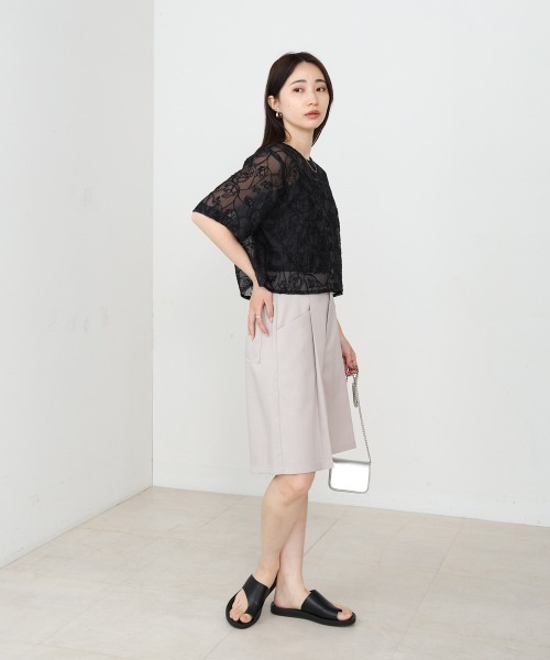 Bab(バブ)の「コード刺繍オーガンジーブラウス(シャツ/ブラウス・レディース・ホワイト系その他/ブラック・M)」の15枚目の写真