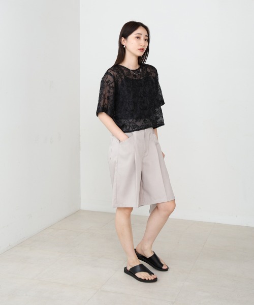 Bab(バブ)の「コード刺繍オーガンジーブラウス(シャツ/ブラウス・レディース・ホワイト系その他/ブラック・M)」の20枚目の写真