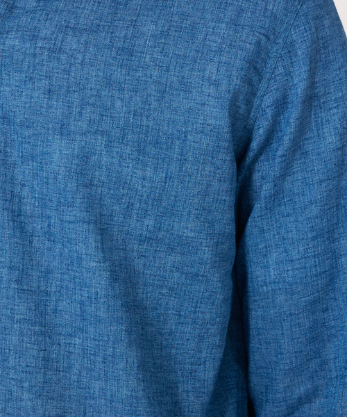 DESIGNWORKS(デザインワークス)の「リネン ワンピースカラー プルオーバーシャツ(シャツ/ブラウス・メンズ・ブラック/インディゴブルー/ホワイト・46/48/50)」の12枚目の写真