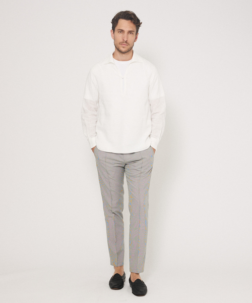 DESIGNWORKS(デザインワークス)の「リネン ワンピースカラー プルオーバーシャツ(シャツ/ブラウス・メンズ・ブラック/インディゴブルー/ホワイト・46/48/50)」の15枚目の写真