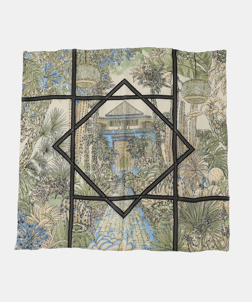 La TOTALITE（ラトータリテ）の「manipuri/マニプリ コットンシルクストール(サキュレントガーデン)（ストール/ショール・レディース・ブルー系その他・FREE）」の2枚目の写真