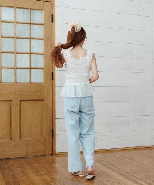 flower(フラワー)の「サニーレースビスチェ(キャミソール・レディース・ホワイト/ブラック・FREE)」の7枚目の写真