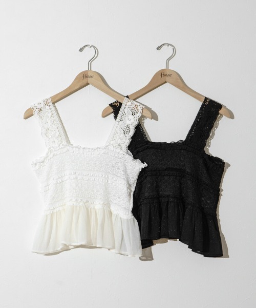 flower(フラワー)の「サニーレースビスチェ(キャミソール・レディース・ホワイト/ブラック・FREE)」の22枚目の写真