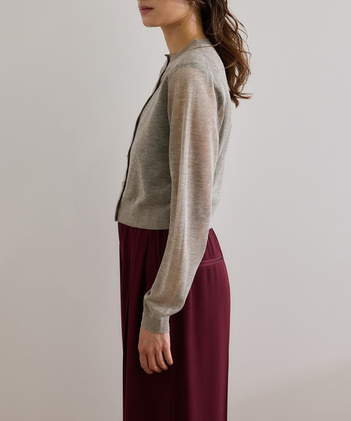 ROPE'（ロペ）の「【洗える】LEVITAクルーネックシアーカーディガン（カーディガン/ボレロ・レディース・ベージュ系その他/ブラック・FREE）」の5枚目の写真