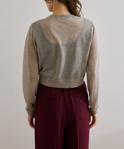 ROPE'（ロペ）の「【洗える】LEVITAクルーネックシアーカーディガン（カーディガン/ボレロ・レディース・ベージュ系その他/ブラック・FREE）」の6枚目の写真