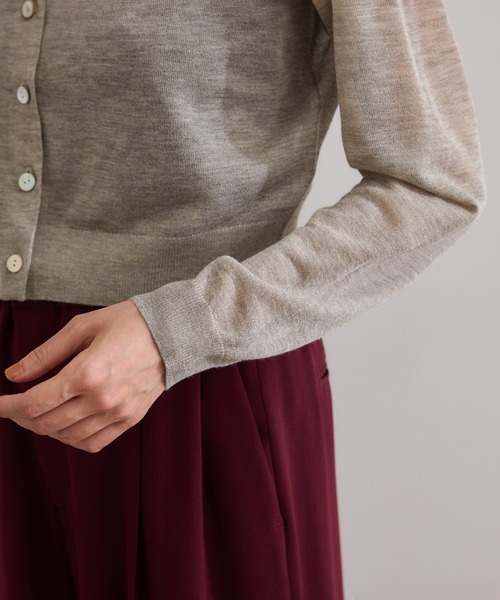 ROPE'（ロペ）の「【洗える】LEVITAクルーネックシアーカーディガン（カーディガン/ボレロ・レディース・ベージュ系その他/ブラック・FREE）」の8枚目の写真