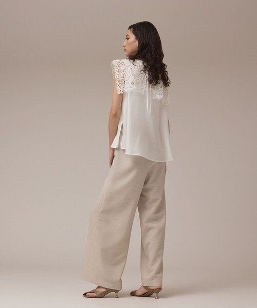 GRACE CONTINENTAL（グレースコンチネンタル）の「カラミタックワイドパンツ（その他パンツ・レディース・カーキ/ベージュ・38/36）」の5枚目の写真