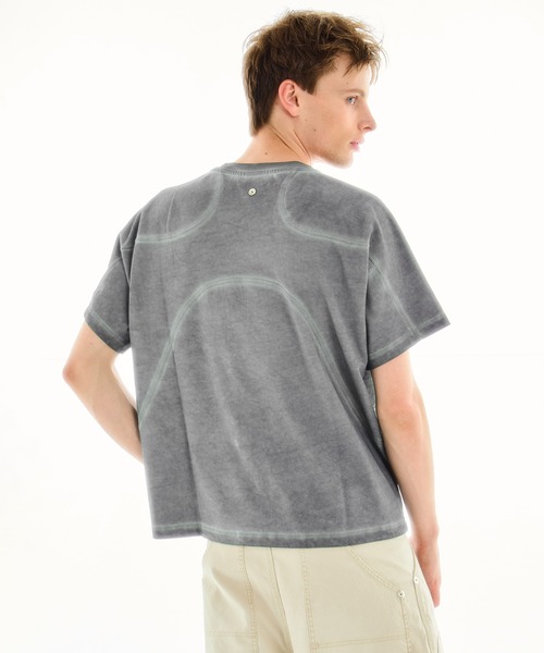 CONZ(コンズ)の「パネルハーフスリーブTEE(Tシャツ/カットソー・メンズ・ブラック/グレー/ダークグレー/ライトブルーグレー/ホワイト系その他・1/2/3)」の1枚目の写真