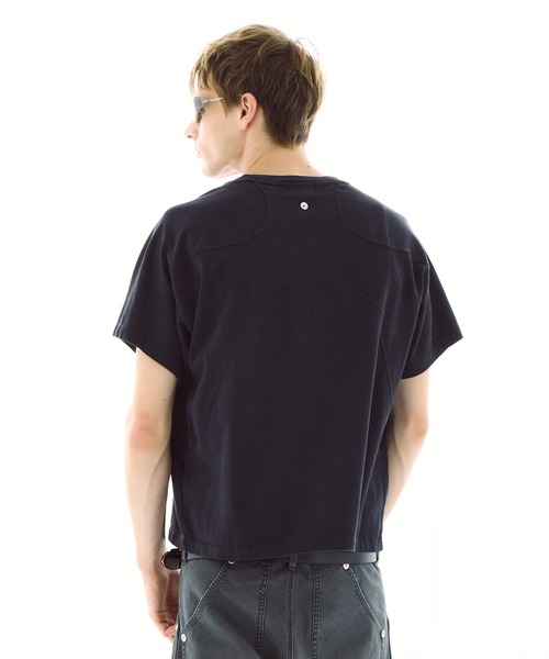 CONZ(コンズ)の「パネルハーフスリーブTEE(Tシャツ/カットソー・メンズ・ブラック/グレー/ダークグレー/ライトブルーグレー/ホワイト系その他・1/2/3)」の5枚目の写真