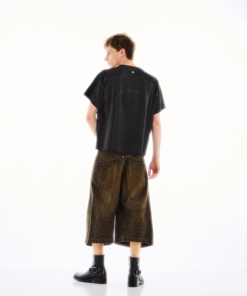 CONZ(コンズ)の「パネルハーフスリーブTEE(Tシャツ/カットソー・メンズ・ブラック/グレー/ダークグレー/ライトブルーグレー/ホワイト系その他・1/2/3)」の8枚目の写真