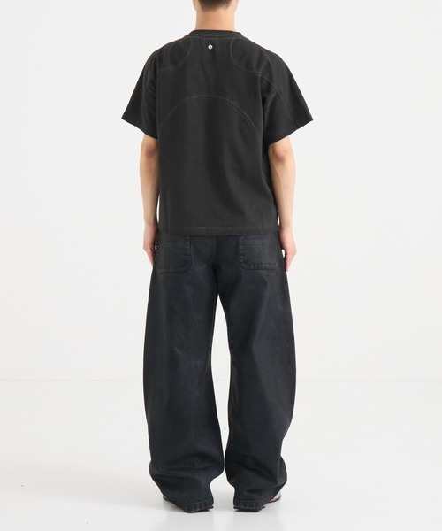 CONZ(コンズ)の「パネルハーフスリーブTEE(Tシャツ/カットソー・メンズ・ブラック/グレー/ダークグレー/ライトブルーグレー/ホワイト系その他・1/2/3)」の11枚目の写真