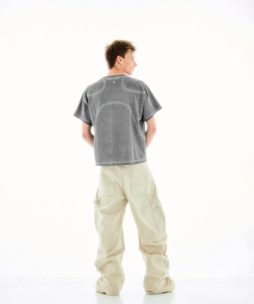 CONZ(コンズ)の「パネルハーフスリーブTEE(Tシャツ/カットソー・メンズ・ブラック/グレー/ダークグレー/ライトブルーグレー/ホワイト系その他・1/2/3)」の16枚目の写真