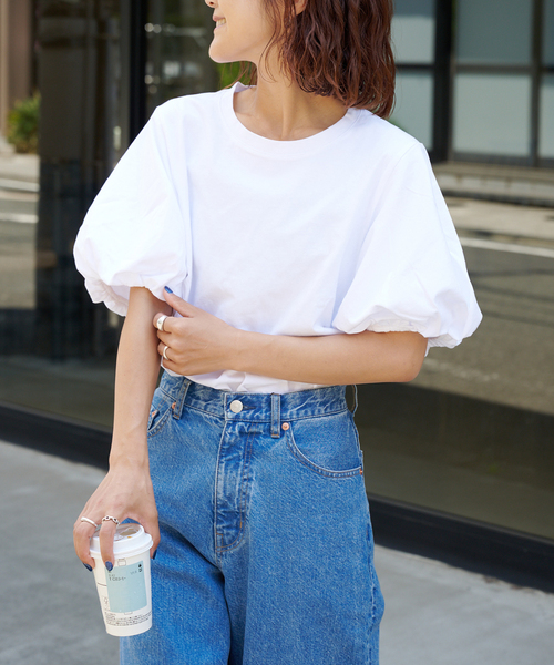 OUTDOOR PRODUCTS(アウトドアプロダクツ)の「バルーンスリーブ プルオーバー(Tシャツ/カットソー・レディース・ブラック/ホワイト/キャメル・FREE)」の15枚目の写真