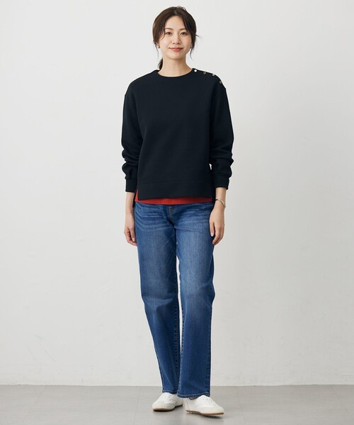 J.PRESS（ジェイプレス）の「ダンボールジャージー プルオーバー（Tシャツ/カットソー・レディース・ブラック系/オレンジ系/ライトグレー系/グレー系・T15/T13）」の7枚目の写真