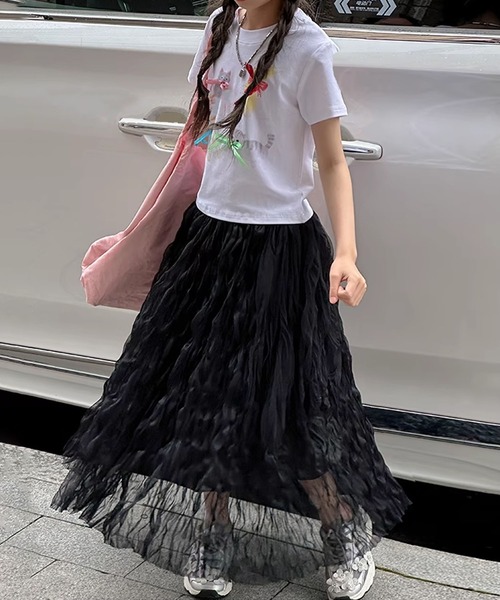 25年モデル✨極美品✨希少サイズ✨プリーツプリーズ　ロングスカート　ブラック　黒 セール】【HOOK】for girls エアリープリーツロングスカート（スカート