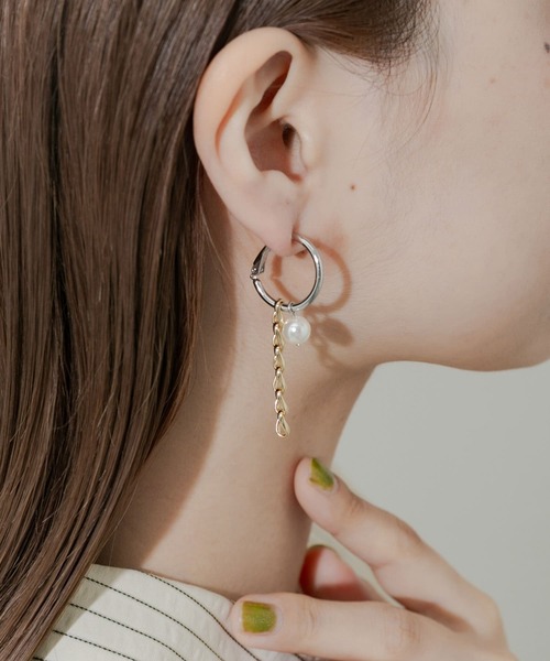 SMELLY（スメリー）の「モチーフミックスフープイヤリング（イヤリング・レディース・シルバー系その他・-）」の6枚目の写真