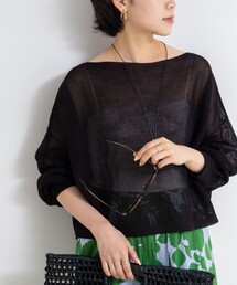 《手洗い可能》ドライメッシュショートプルオーバーニット