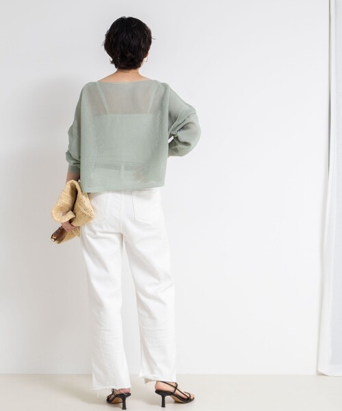 NOLLEY’S(ノーリーズ)の「《手洗い可能》ドライメッシュショートプルオーバーニット(ニット/セーター・レディース・ミント/ボルドー/ブラック・FREE)」の9枚目の写真