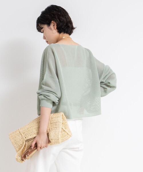 NOLLEY’S(ノーリーズ)の「《手洗い可能》ドライメッシュショートプルオーバーニット(ニット/セーター・レディース・ミント/ボルドー/ブラック・FREE)」の8枚目の写真