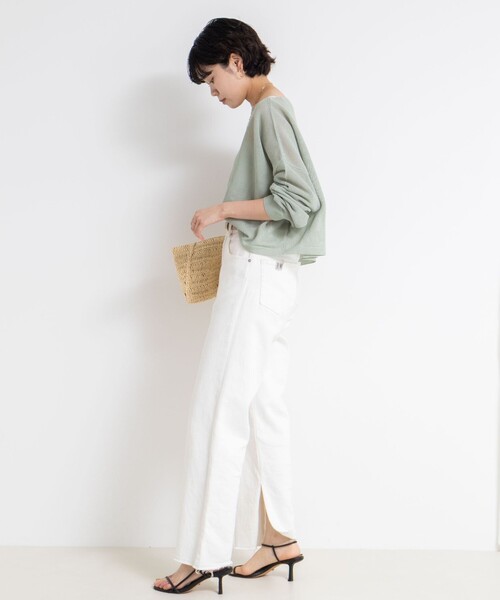 NOLLEY’S(ノーリーズ)の「《手洗い可能》ドライメッシュショートプルオーバーニット(ニット/セーター・レディース・ミント/ボルドー/ブラック・FREE)」の7枚目の写真