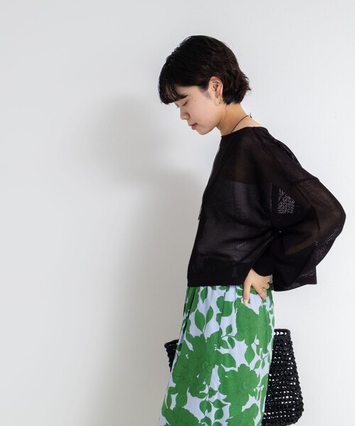 NOLLEY’S(ノーリーズ)の「《手洗い可能》ドライメッシュショートプルオーバーニット(ニット/セーター・レディース・ミント/ボルドー/ブラック・FREE)」の18枚目の写真