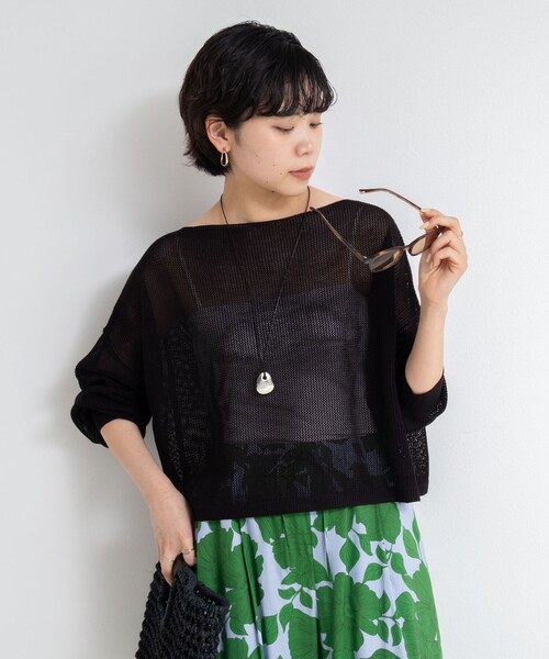 NOLLEY’S(ノーリーズ)の「《手洗い可能》ドライメッシュショートプルオーバーニット(ニット/セーター・レディース・ミント/ボルドー/ブラック・FREE)」の17枚目の写真