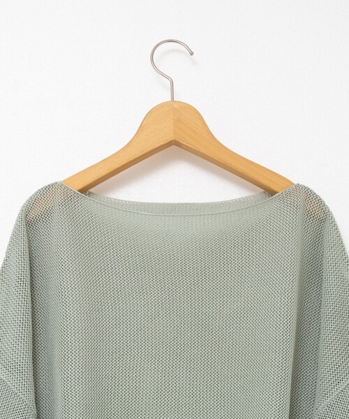 NOLLEY’S(ノーリーズ)の「《手洗い可能》ドライメッシュショートプルオーバーニット(ニット/セーター・レディース・ミント/ボルドー/ブラック・FREE)」の4枚目の写真