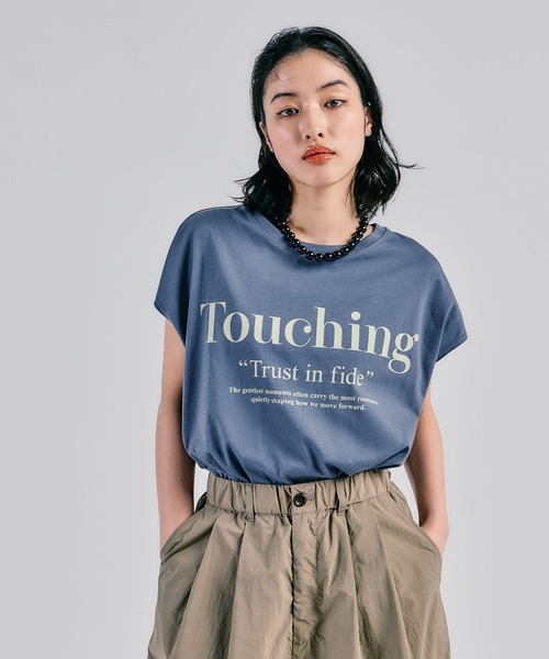 LEPSIM(レプシィム)の「カラーロゴワイドフレンチT 574901(Tシャツ/カットソー・レディース・ブラウン/ライトブルー/オフホワイト・FREE)」の3枚目の写真