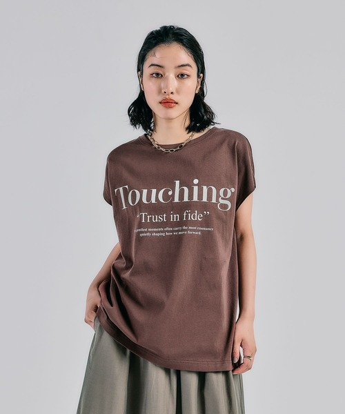 LEPSIM(レプシィム)の「カラーロゴワイドフレンチT 574901(Tシャツ/カットソー・レディース・ブラウン/ライトブルー/オフホワイト・FREE)」の10枚目の写真