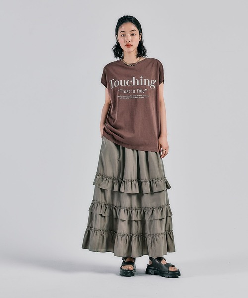 LEPSIM(レプシィム)の「カラーロゴワイドフレンチT 574901(Tシャツ/カットソー・レディース・ブラウン/ライトブルー/オフホワイト・FREE)」の15枚目の写真