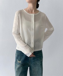 【on:nue】[選べる8色展開] [接触冷感] 接触冷感シアーカーディガン