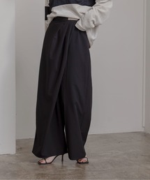 新品 Eimee Law/エイミーロウ 4TEX切替ラップパンツ ベルテッド 微配2TEXタックパンツ Eimee Law│Eimee Law