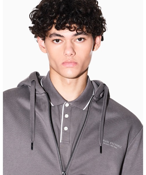 A|X アルマーニ エクスチェンジ】AXロゴ ジップアップフーデッド