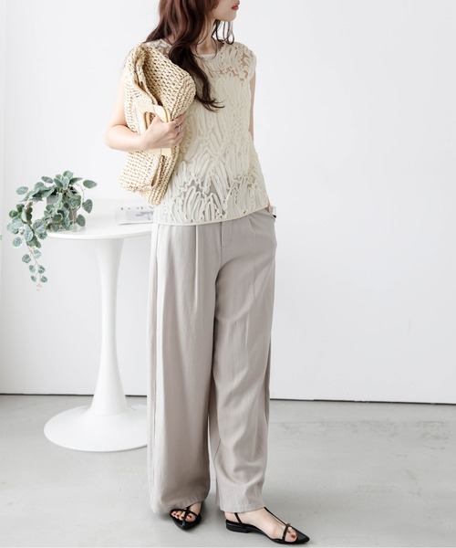 La-gemme(ラジェム)の「刺繍レースシアートップス(その他トップス・レディース・ブラック/ベージュ・フリー)」の8枚目の写真