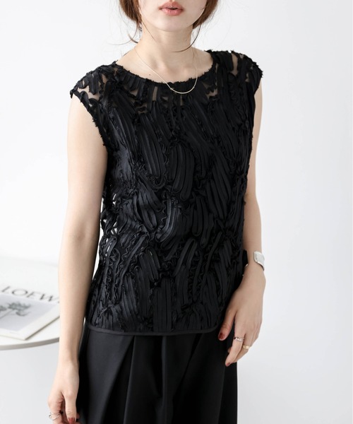 La-gemme(ラジェム)の「刺繍レースシアートップス(その他トップス・レディース・ブラック/ベージュ・フリー)」の11枚目の写真