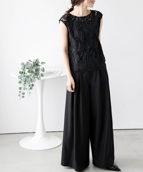 La-gemme(ラジェム)の「刺繍レースシアートップス(その他トップス・レディース・ブラック/ベージュ・フリー)」の14枚目の写真
