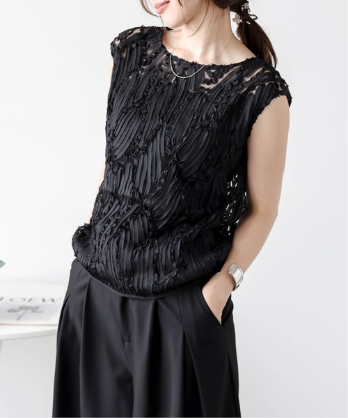 La-gemme(ラジェム)の「刺繍レースシアートップス(その他トップス・レディース・ブラック/ベージュ・フリー)」の16枚目の写真
