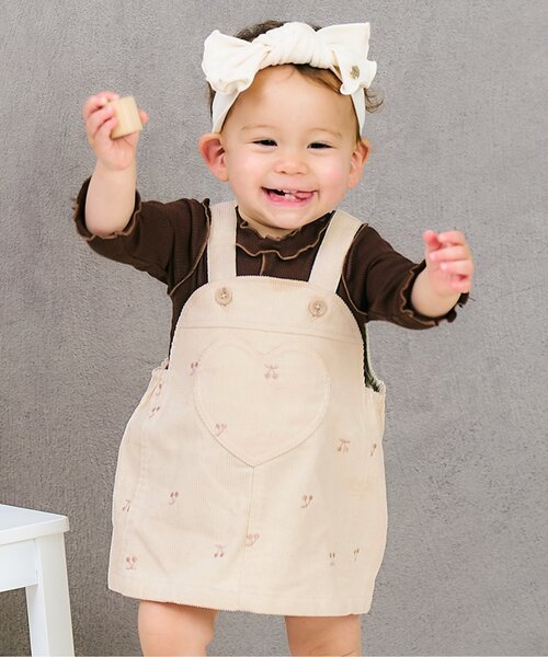 apres les cours（アプレレクール）の「刺繍ベビージャンスカ（その他ベビーウェア・キッズ・アイボリー/インディゴブルー・70/80）」の2枚目の写真