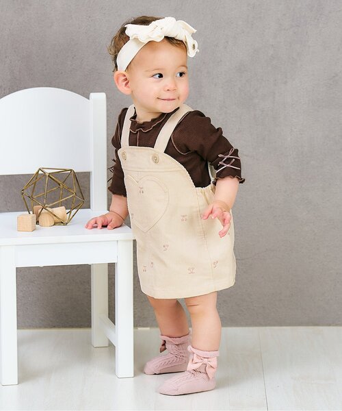 apres les cours（アプレレクール）の「刺繍ベビージャンスカ（その他ベビーウェア・キッズ・アイボリー/インディゴブルー・70/80）」の9枚目の写真