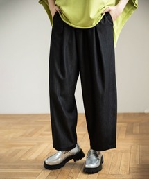 ポリエステルデニムタックパンツ