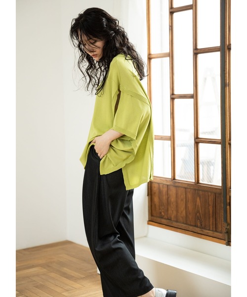 OSMOSIS(オズモーシス)の「ポリエステルデニムタックパンツ(その他パンツ・レディース・ブラック/ブルー・ONE SIZE)」の10枚目の写真