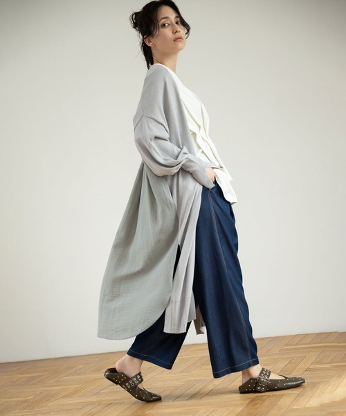 OSMOSIS(オズモーシス)の「ポリエステルデニムタックパンツ(その他パンツ・レディース・ブラック/ブルー・ONE SIZE)」の16枚目の写真