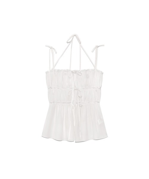 DREAMY LACE SHIRRING TOP（Tシャツ/カットソー）｜GLOWNY