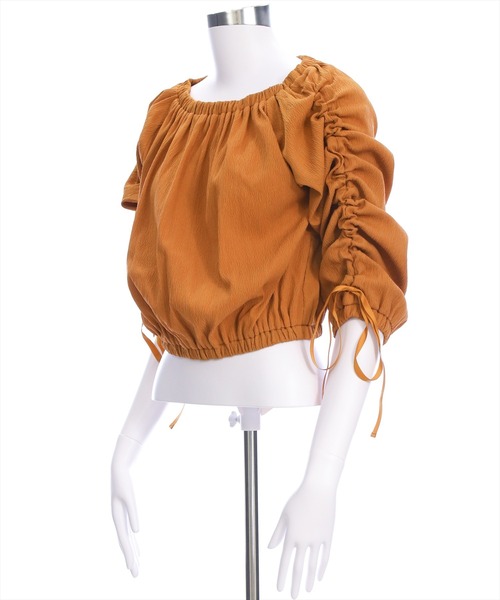 CLEAR BASIC（クリアベーシック）の「マルチway袖シャーリングブラウス [着回し力抜群 大人 カジュアル]（シャツ/ブラウス・レディース・ボルドー/テラコッタ/アイボリー/ブラック・F）」の14枚目の写真