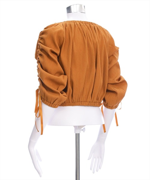 CLEAR BASIC（クリアベーシック）の「マルチway袖シャーリングブラウス [着回し力抜群 大人 カジュアル]（シャツ/ブラウス・レディース・ボルドー/テラコッタ/アイボリー/ブラック・F）」の16枚目の写真